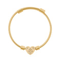 Engravable Heart Cuff Bracelet — Personalized Stainless Steel Bangle (Silver or Gold)