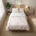 Floral 'I Promise Lives' Quilt Cover Set - 3-Piece Duvet & Pillowcase Bedding