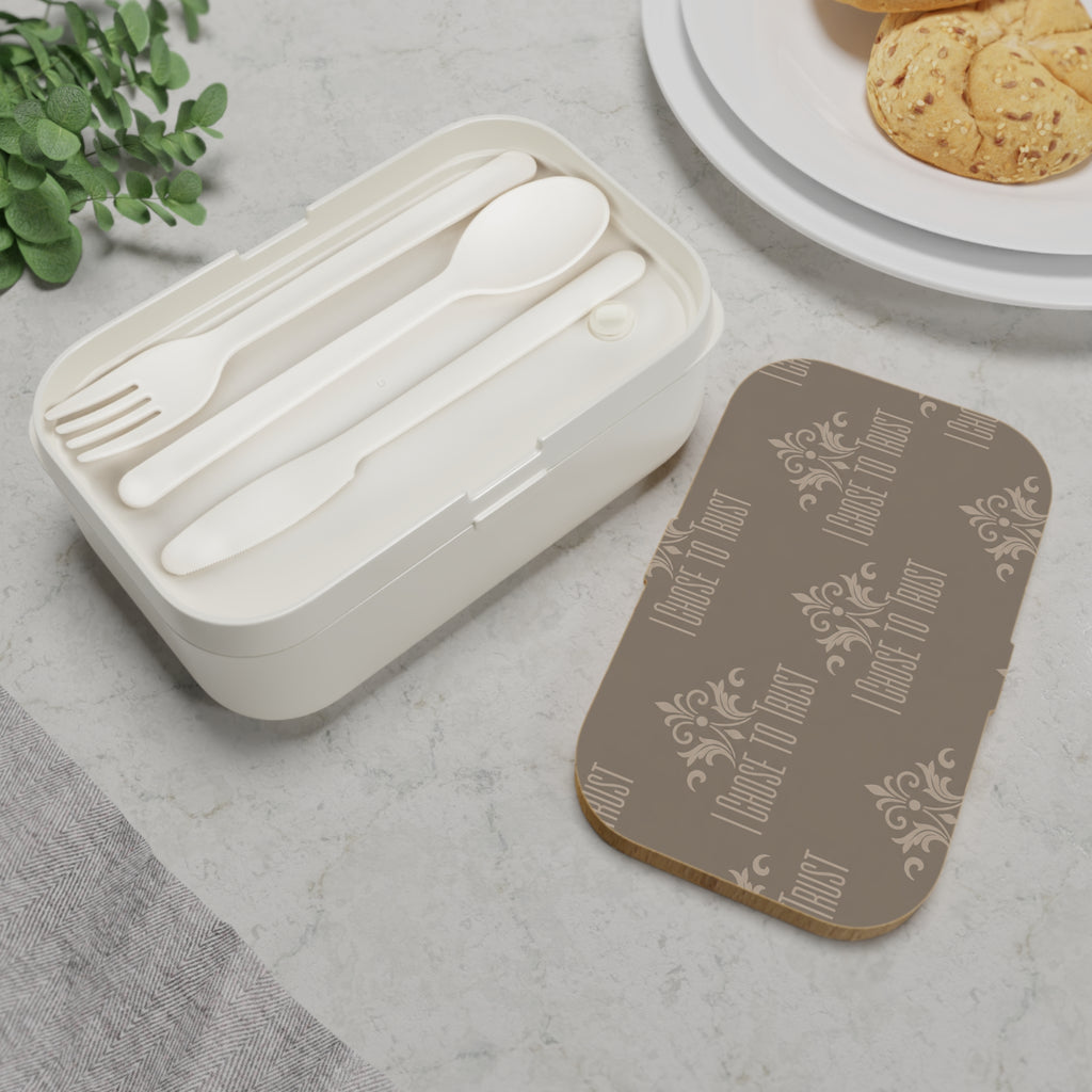 Bento Lunch Box — 'I Choose To Trust' Patterned Food Container