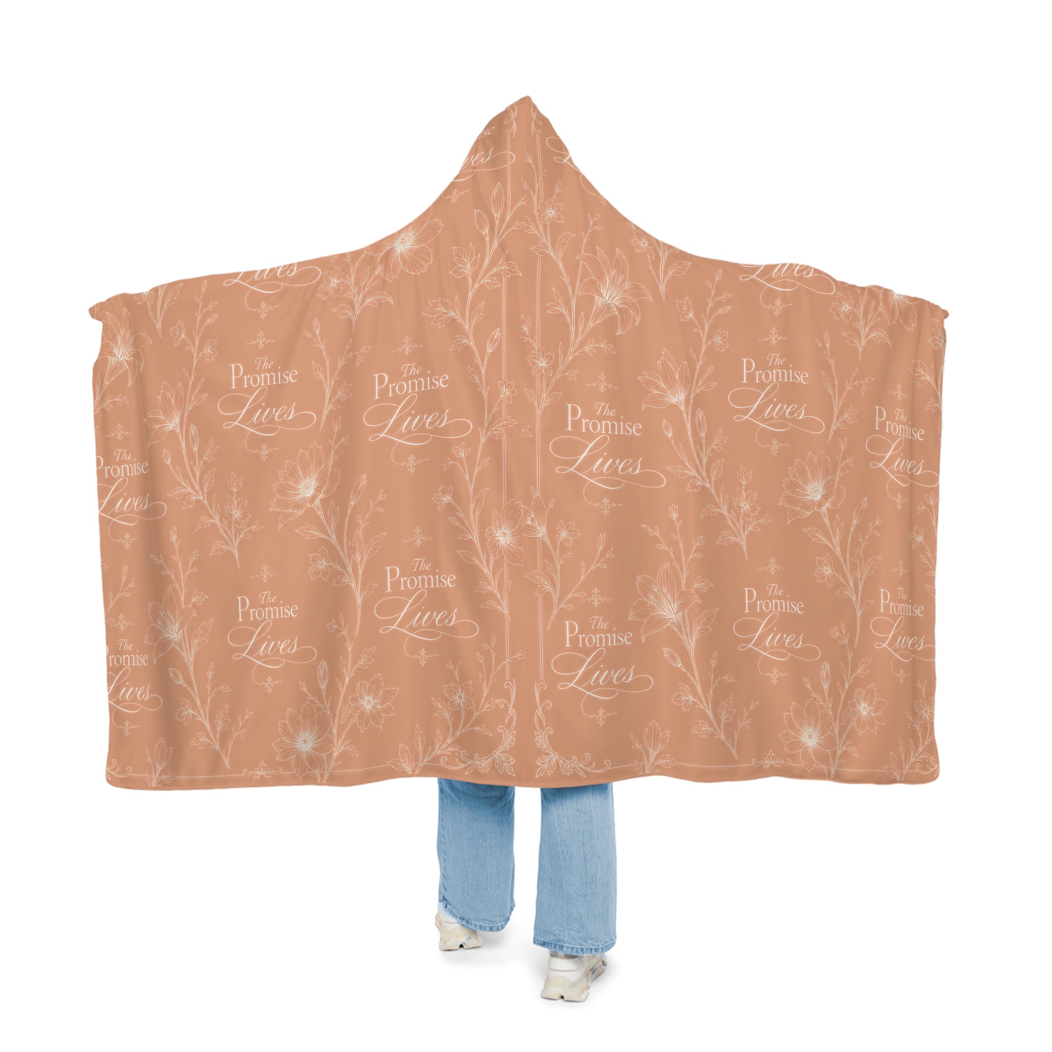 Hooded Snuggle Blanket – 'Promise Lives' Cozy Sherpa Throw, Warm Hoodie Wrap for Home & Gifts