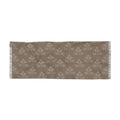 Light Scarf - Neutral Floral Jacquard Fringe Scarf