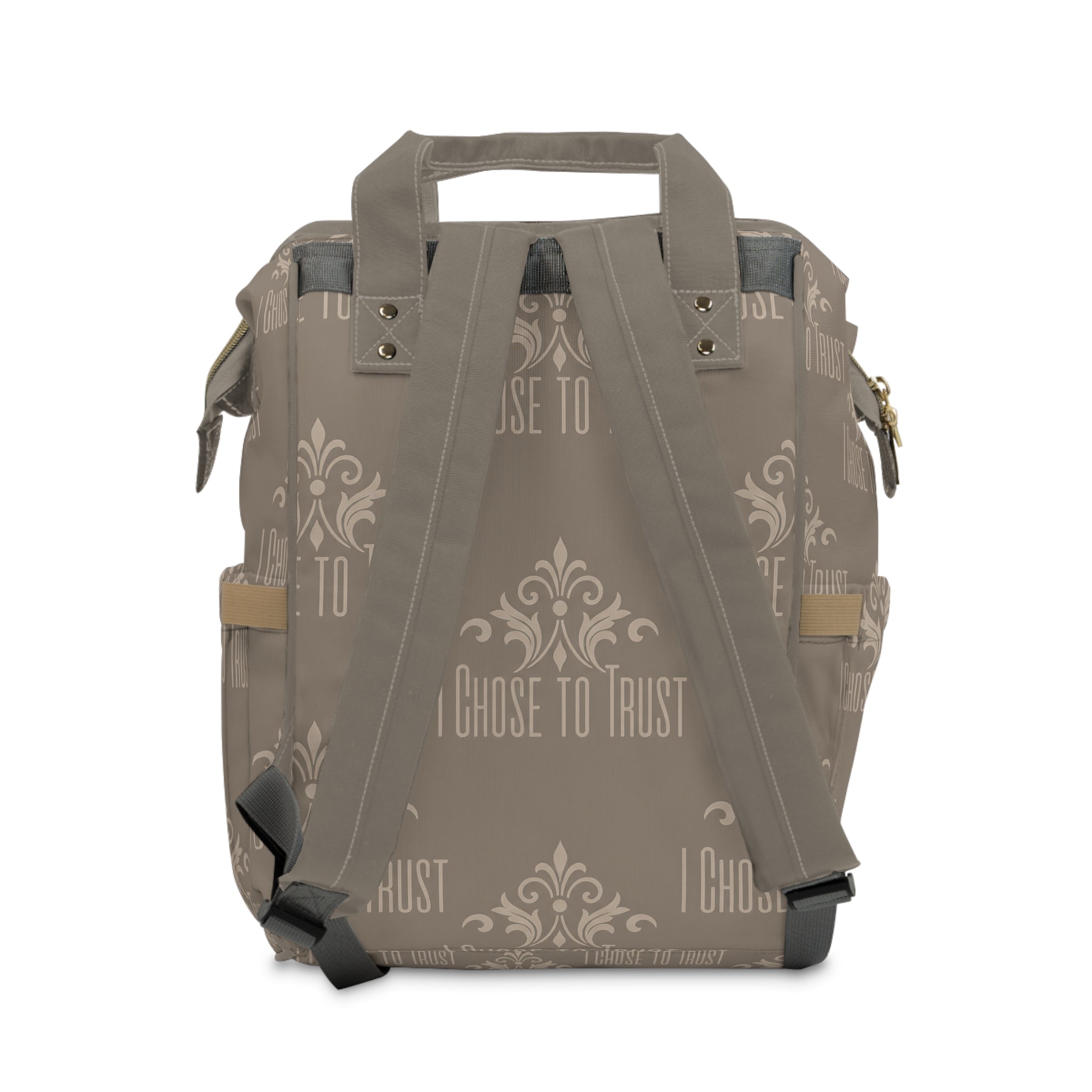 Diaper Backpack — "I Chose to Trust" Patterned Multifunctional Baby Bag