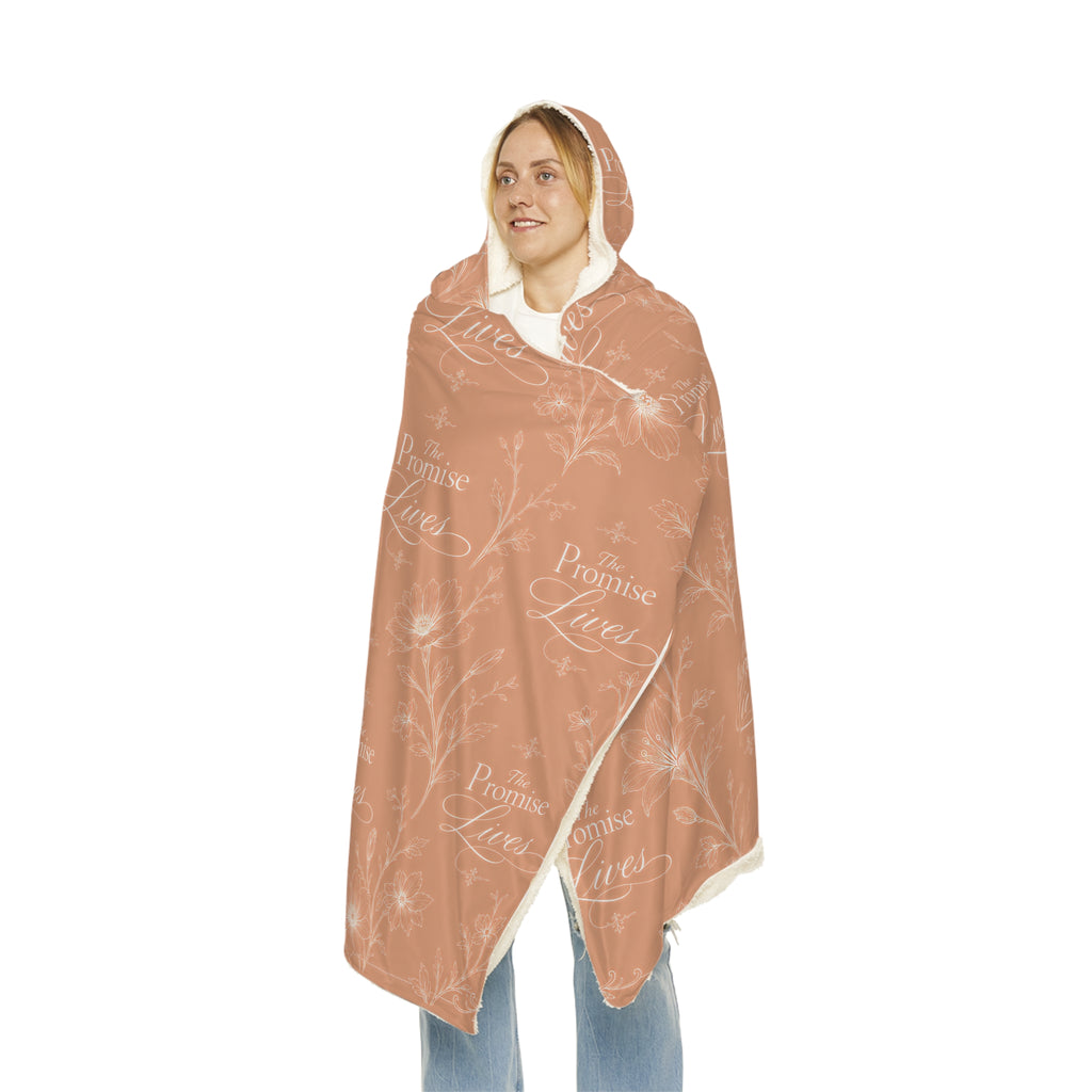 Hooded Snuggle Blanket – 'Promise Lives' Cozy Sherpa Throw, Warm Hoodie Wrap for Home & Gifts