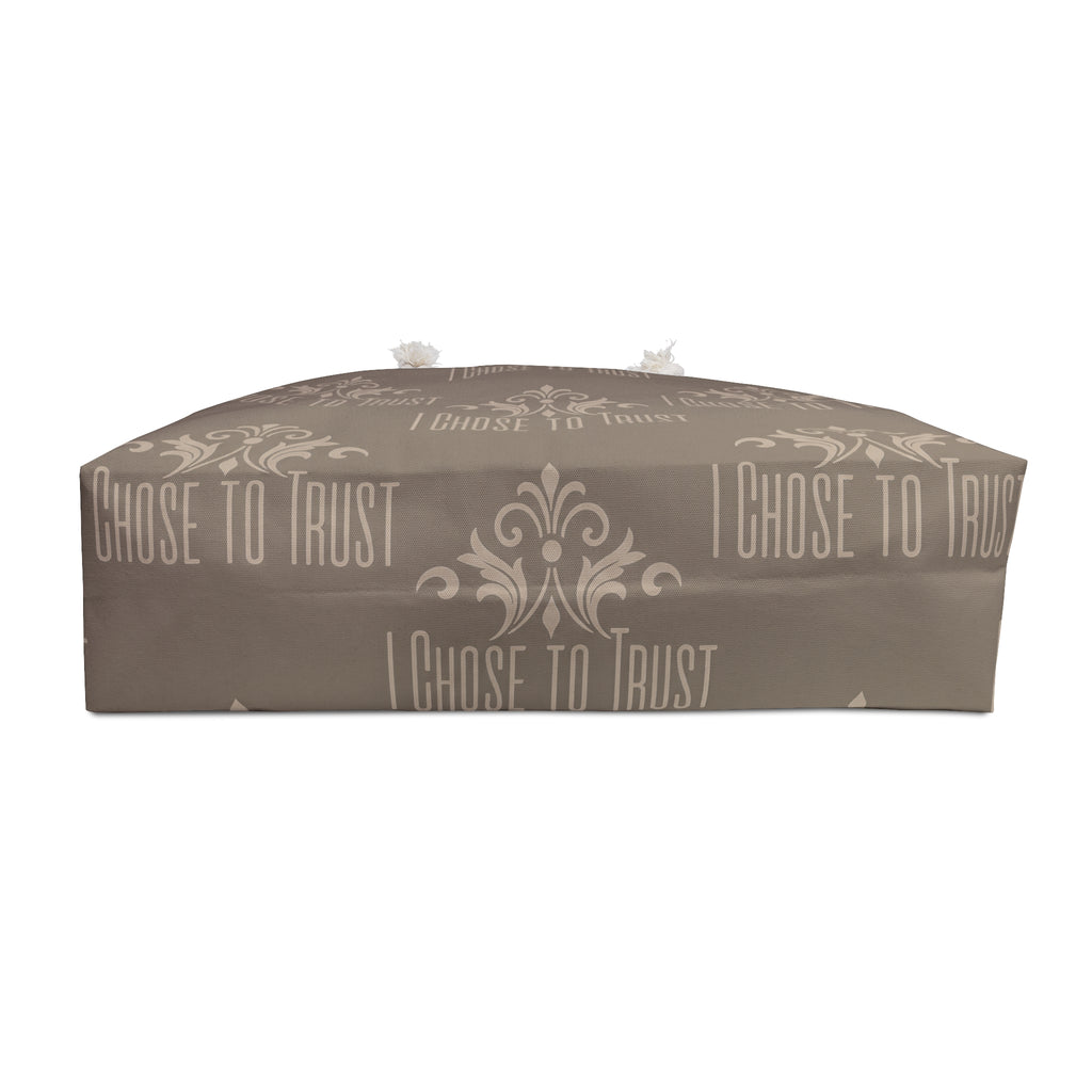 I Choose to Trust Weekender Bag — Neutral Brown Inspirational Travel Tote