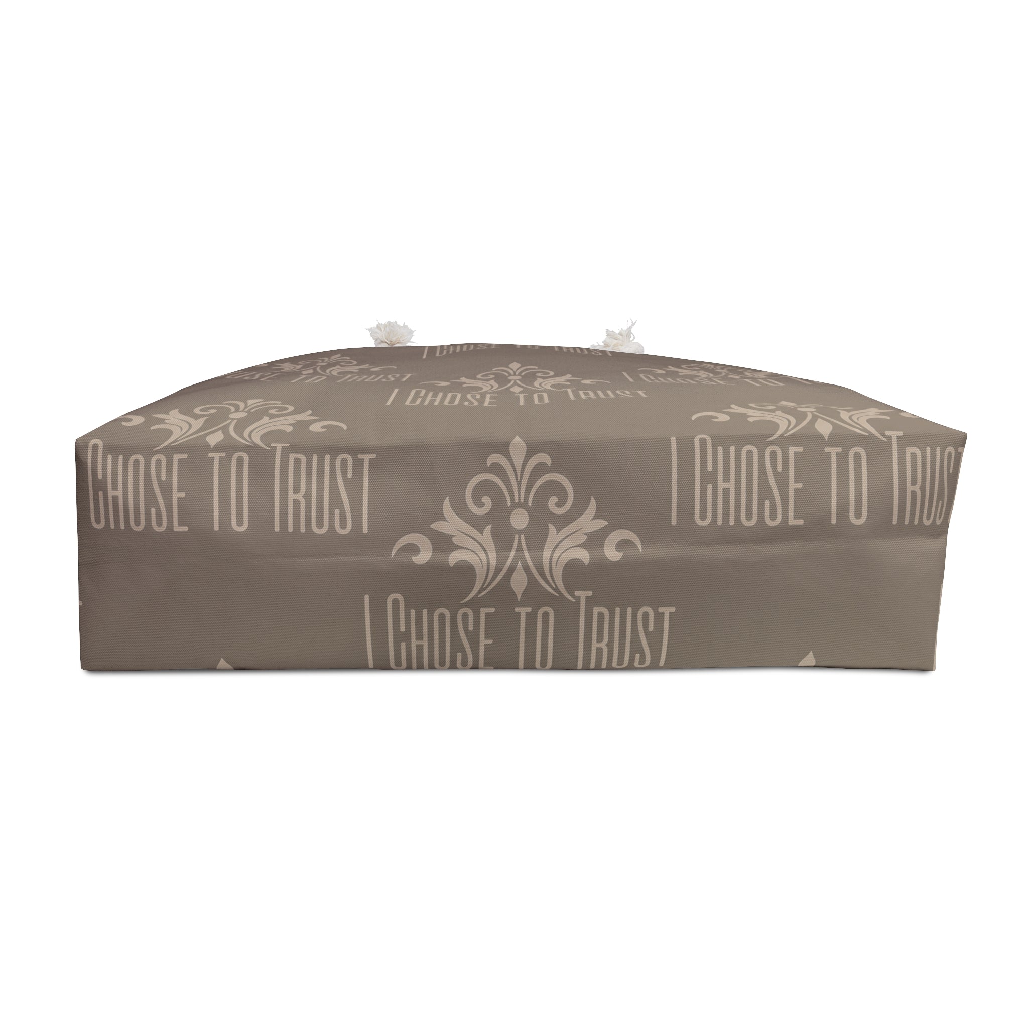 I Choose to Trust Weekender Bag — Neutral Brown Inspirational Travel Tote